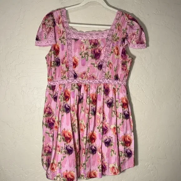 Nutmeg Dress LoveShackFancy floral pink mini dress size 8 - Picture 10 of 11